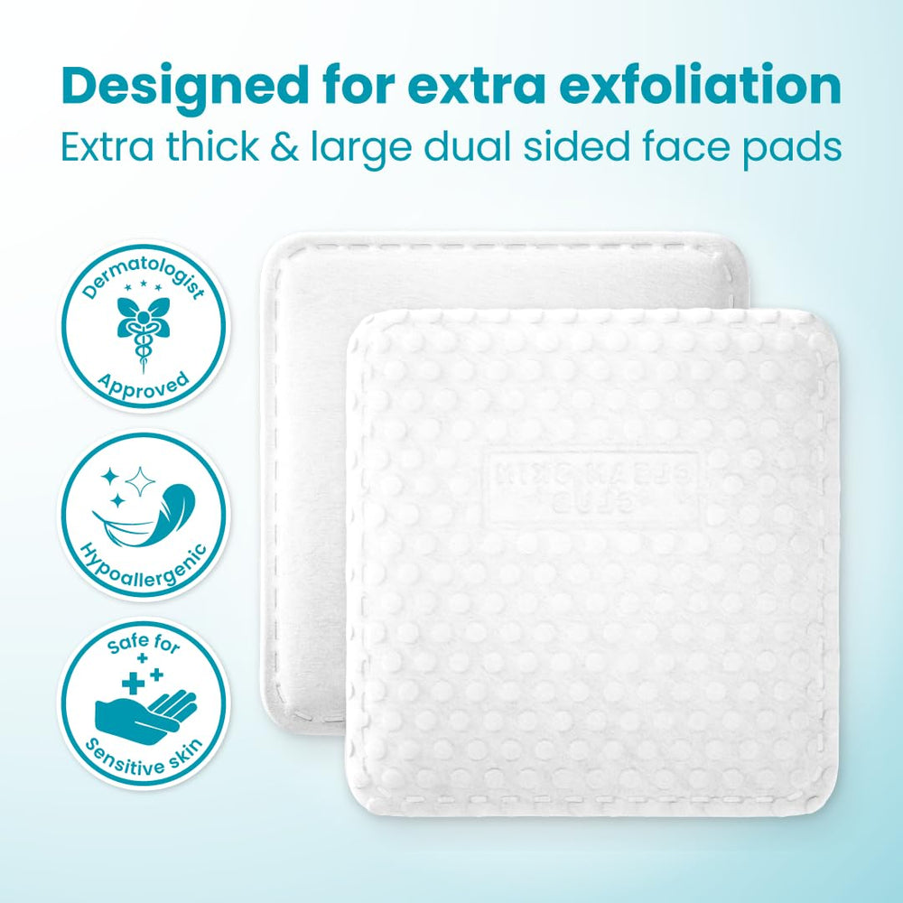 Close-up of Clean² dual-texture pad for gentle exfoliation