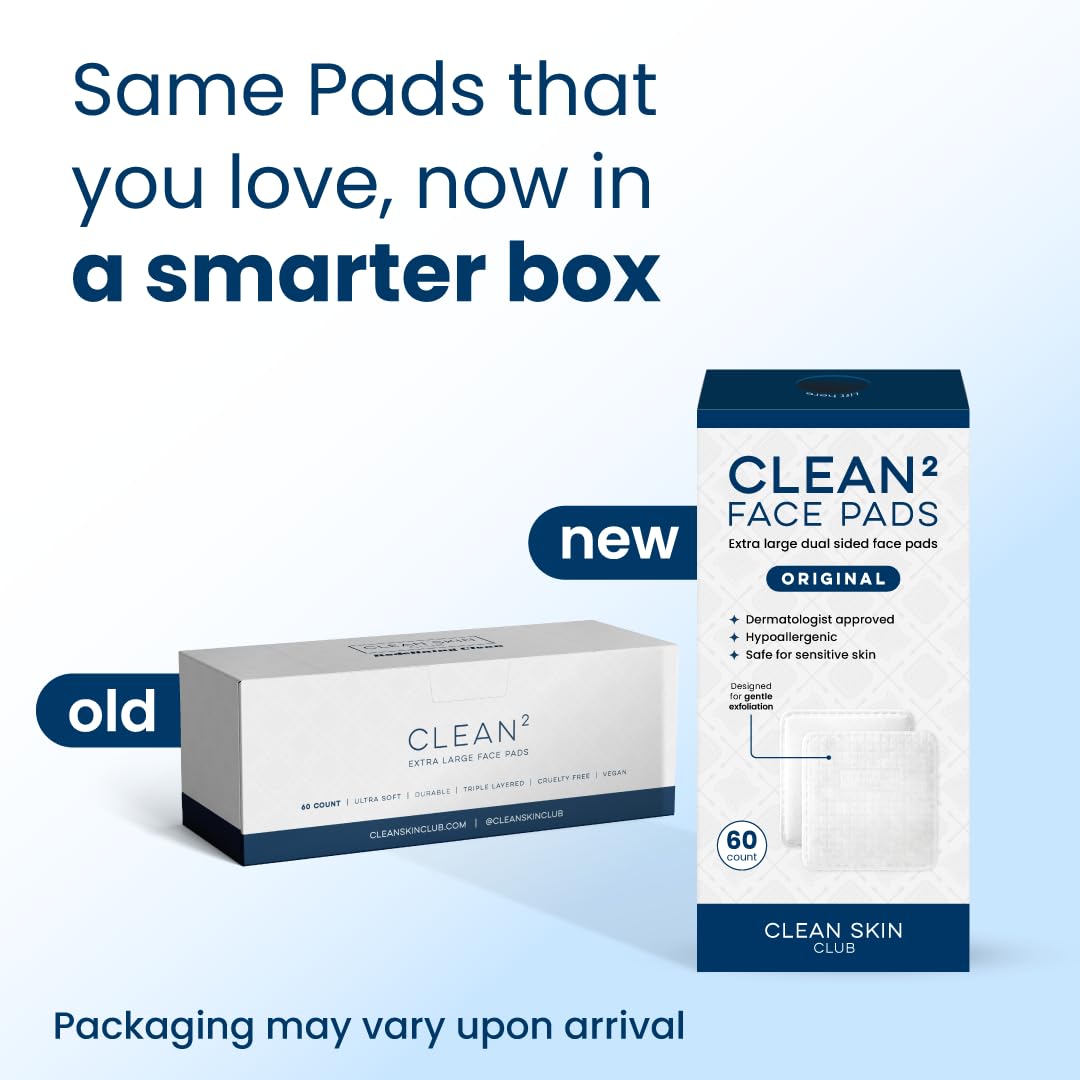 Clean² Pads 2.0: dos caras, texturadas y suaves para exfoliar y suavizar