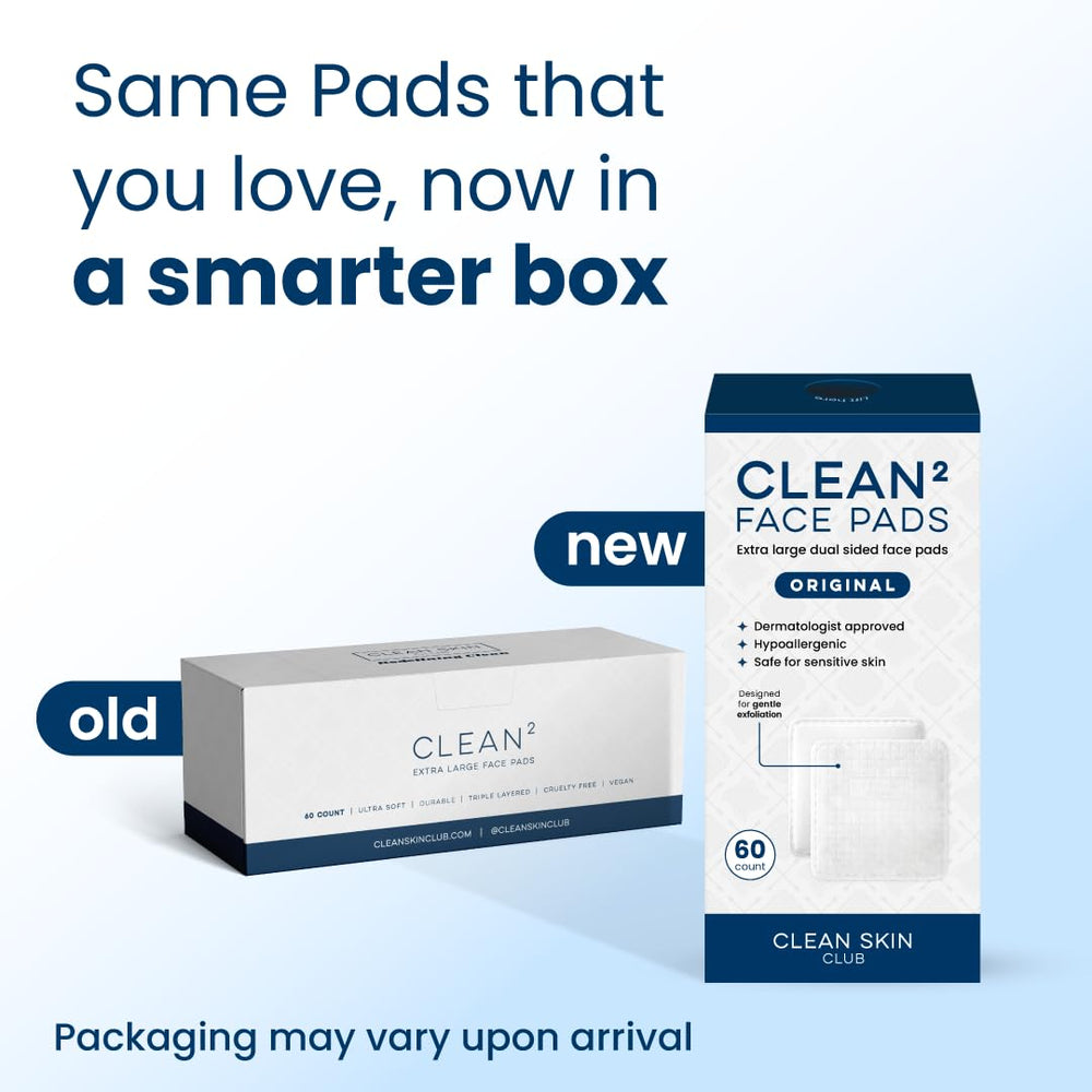 Clean² Pads 2.0: dos caras, texturadas y suaves para exfoliar y suavizar