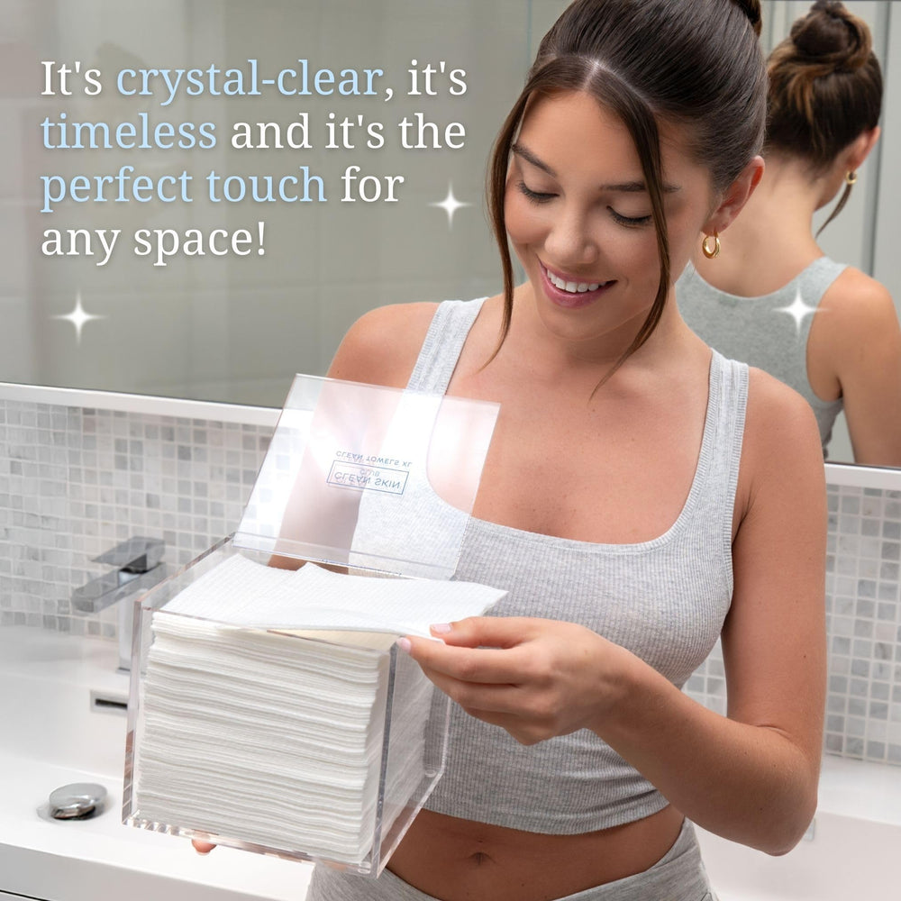 CLEAN SKIN CLUB lightweight acrylic box suitable for quick setup and movement.