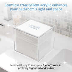 CLEAN SKIN CLUB transparent design complements any decor while organizing essentials.