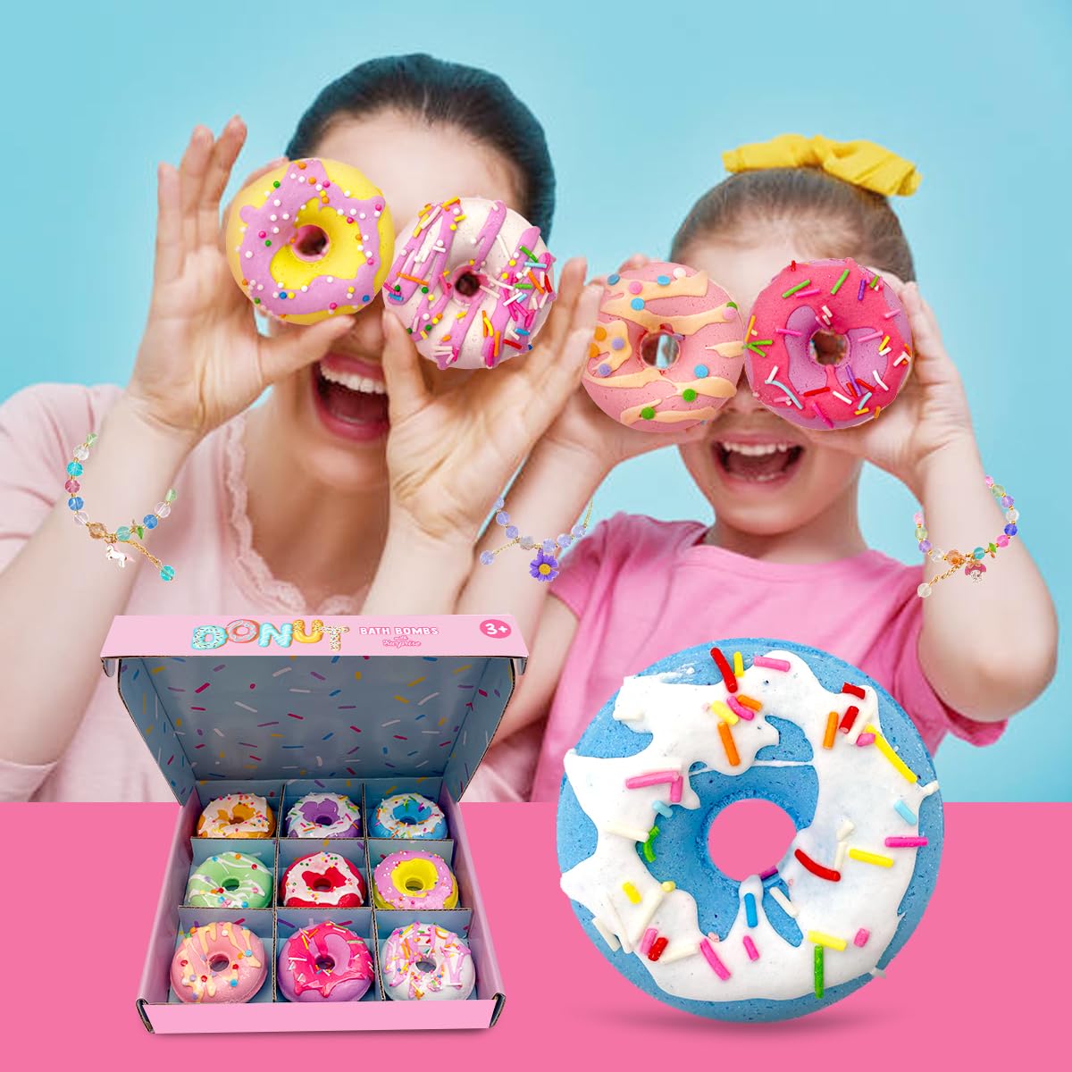 Clear and Fresh Donut Bath Bombs ingredients list highlights safe, premium components