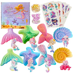 Clear and Fresh mermaid bath bomb with surprise toy inside for kids' bath time.