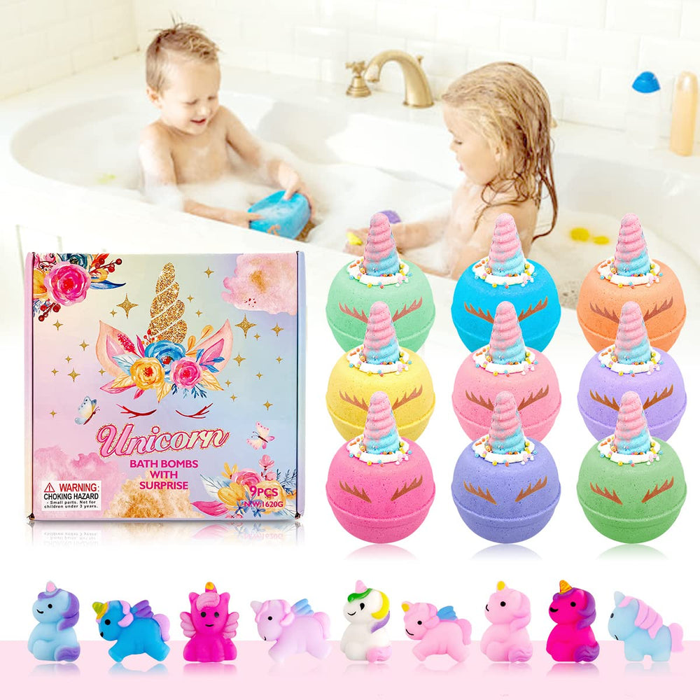 Squishy toys pop out as bombs dissolve for surprising bath play