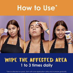 Pad in use demonstrates gentle cleansing and skin refreshment during a routine.