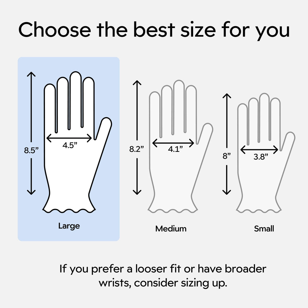 Five-pair pack of Clearbody Organics gloves for dry hand care.