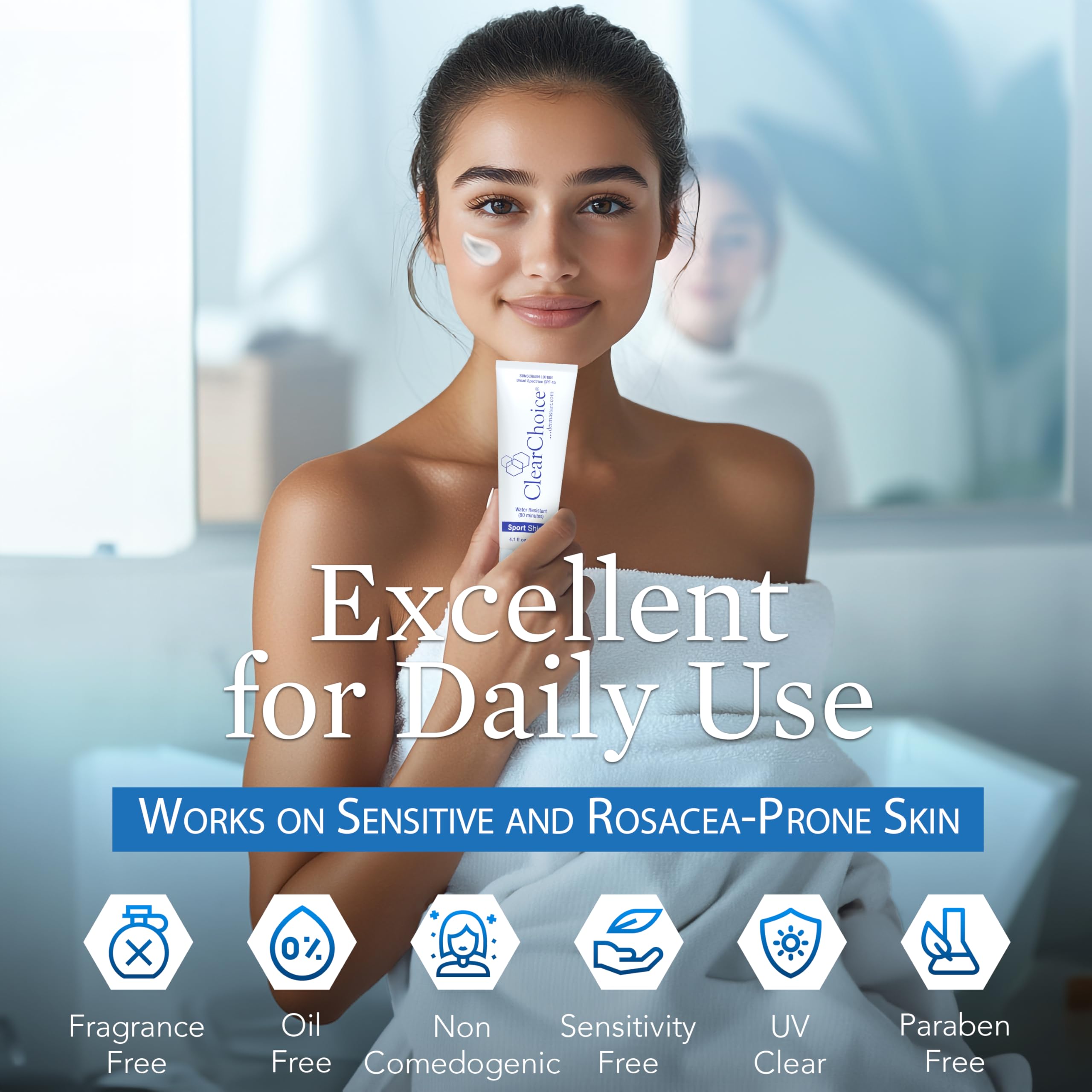 ClearChoice reef-safe mineral formula demonstrates eco-friendly sun protection.
