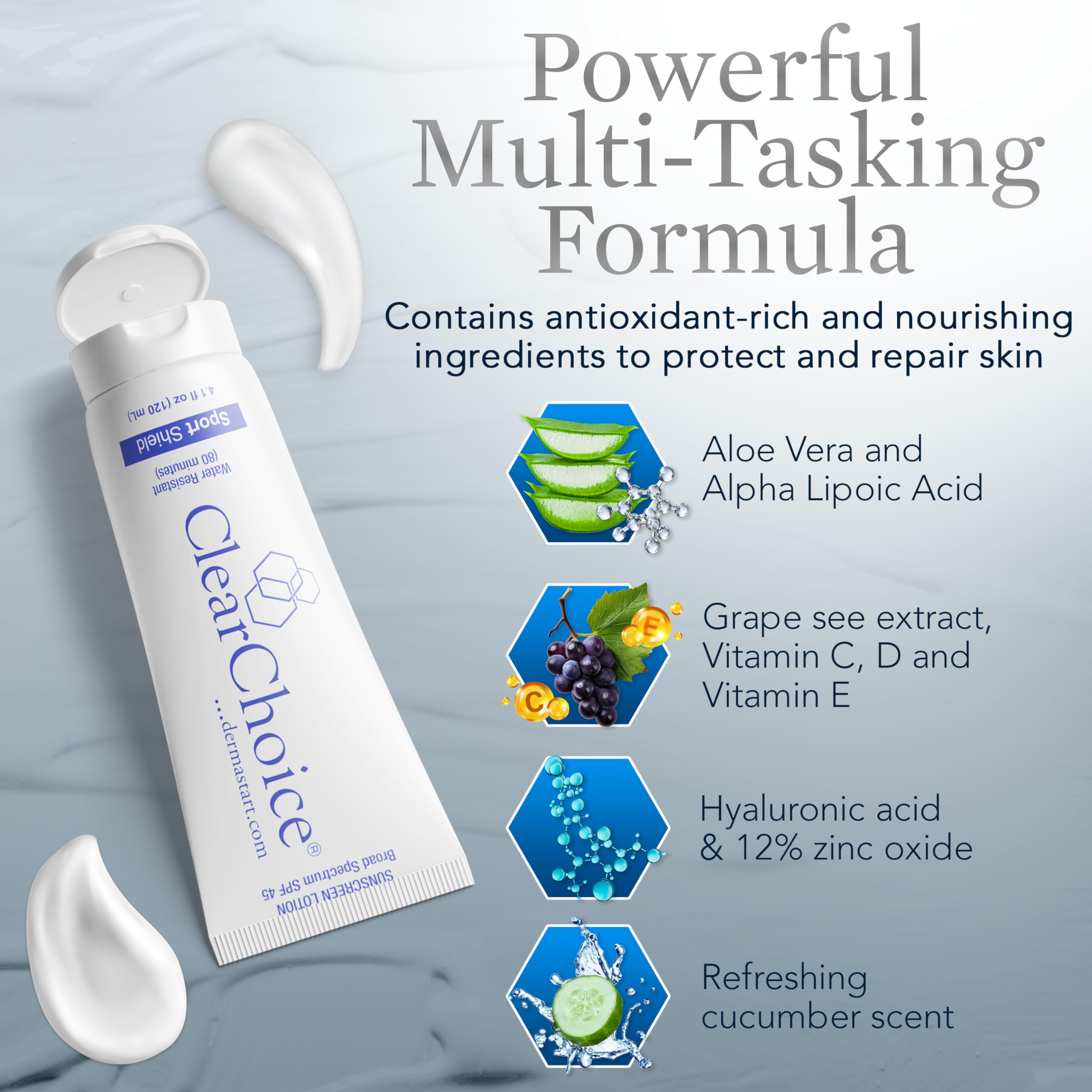 ClearChoice water resistance up to 80 minutes for outdoor activity.