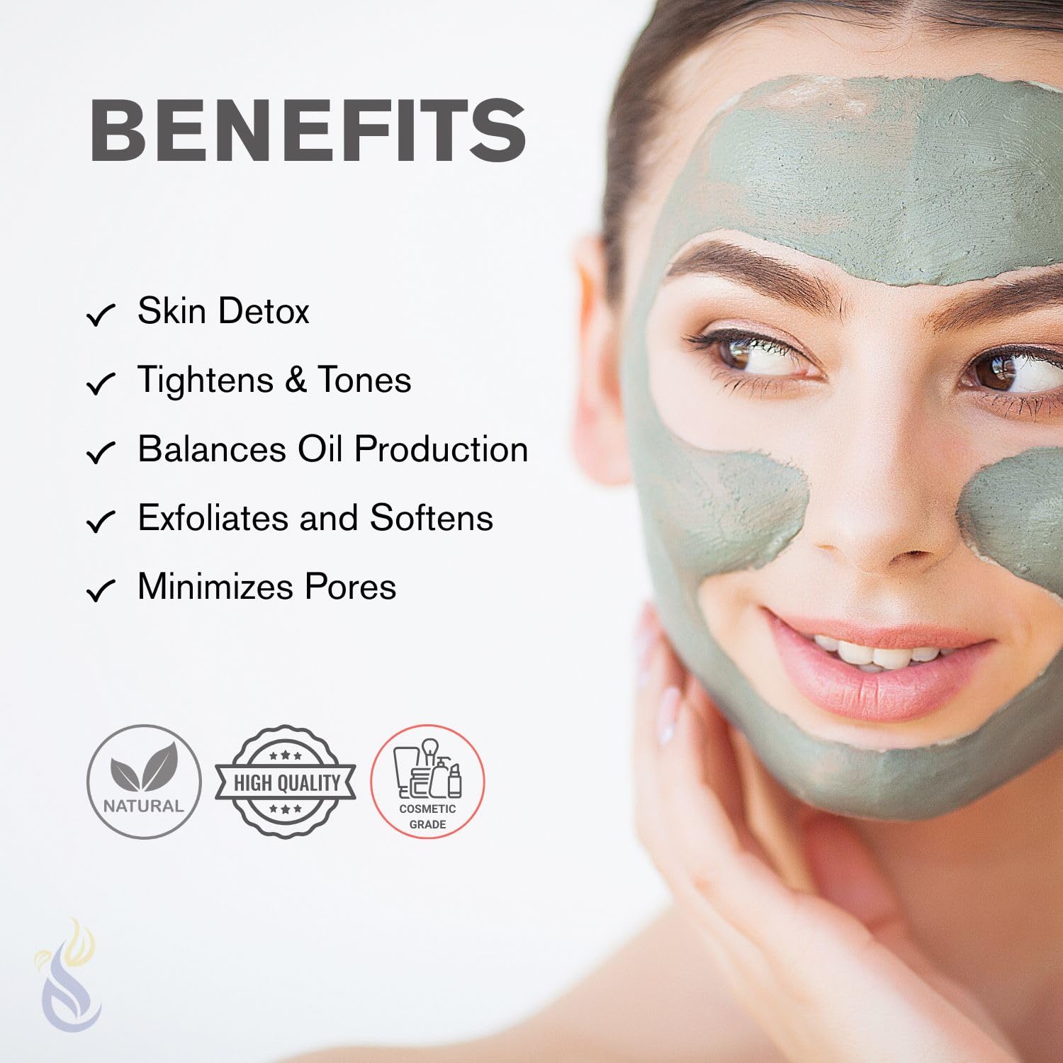 Polvo ClearLee Bentonite detox profundo para poros y grasa
