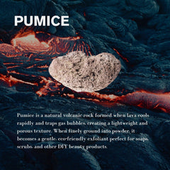 Close-up of natural pumice grains suitable for body scrubs