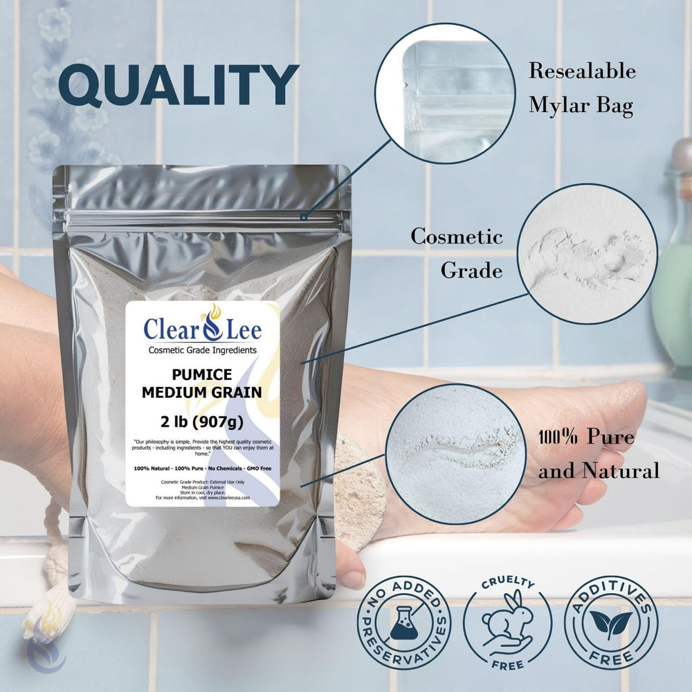 Pumice powder blended with oils for homemade soaps and blends