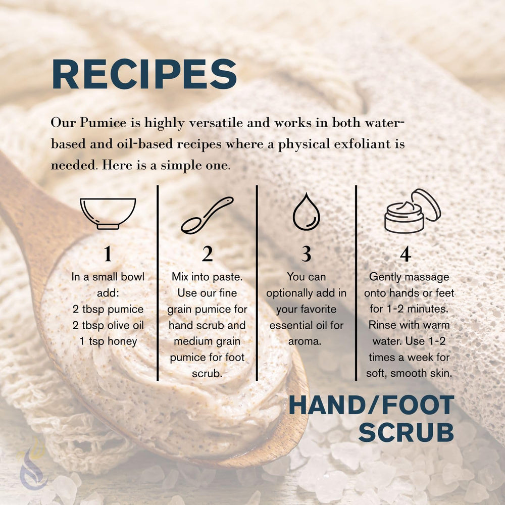 Pumice added to a soap base for spa quality bars