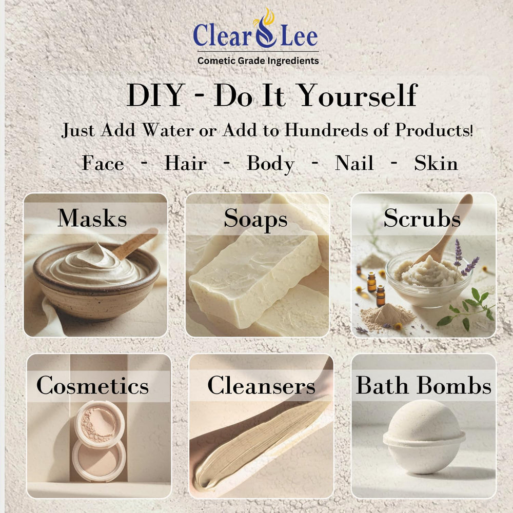 Mascarilla facial suave con ClearLee Kaolin Clay para limpieza de impurezas.