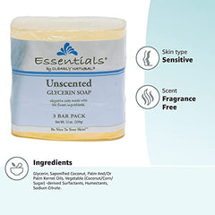 Empaque variado de Clearly Natural, jabón de glicerina sin fragancia para cualquier ducha.