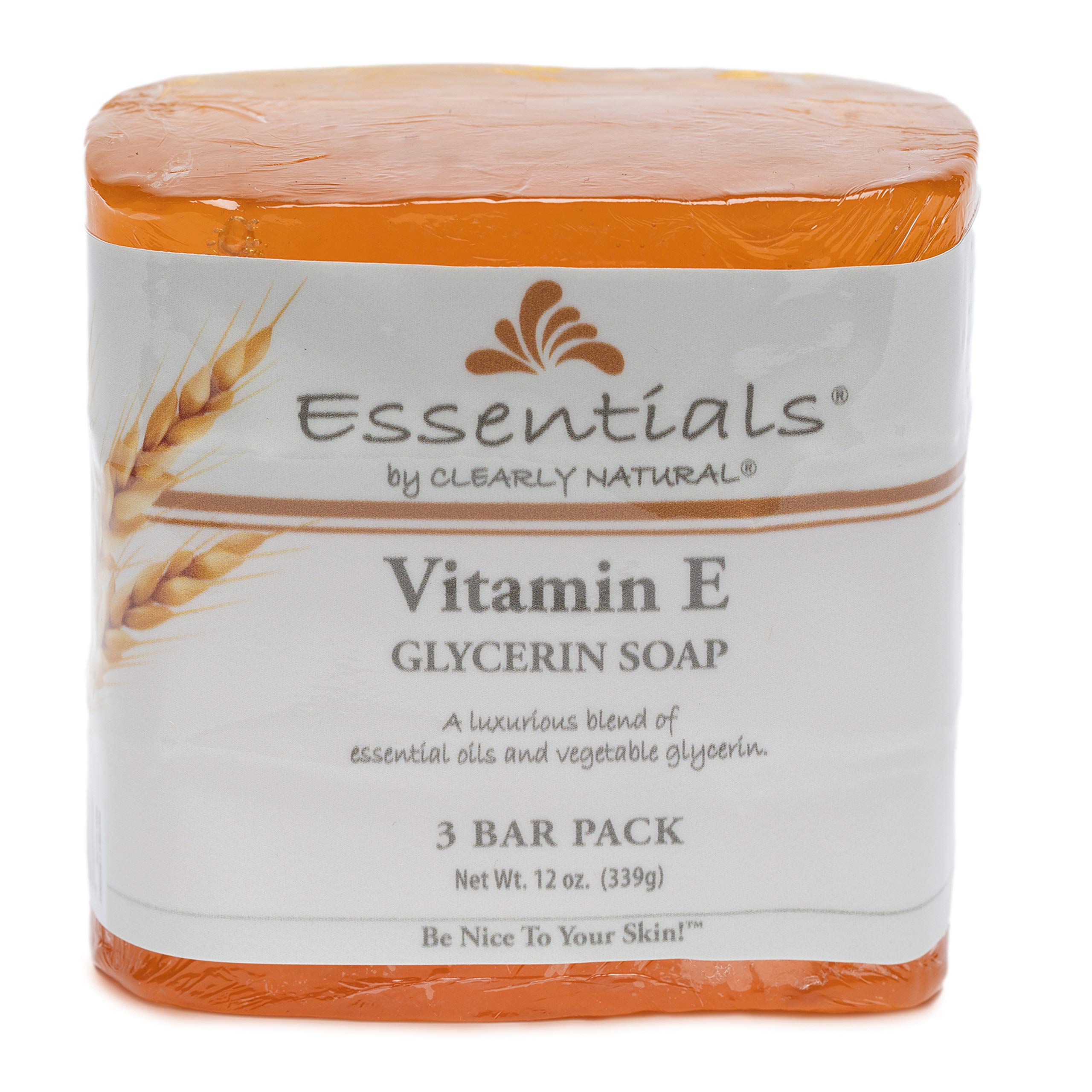 Clearly Natural jabón de glicerina vitamina E - paquete de 3, hidratación suave para manos