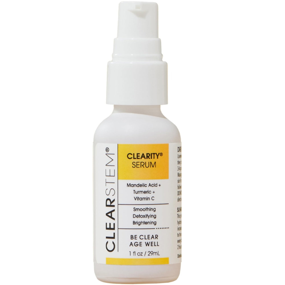 CLEARSTEM CLEARITY bottle close-up showing precise pour for easy daily use