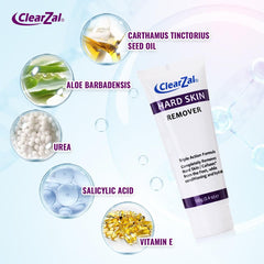 Clearzal aplicando crema en el talón para suavizar durezas