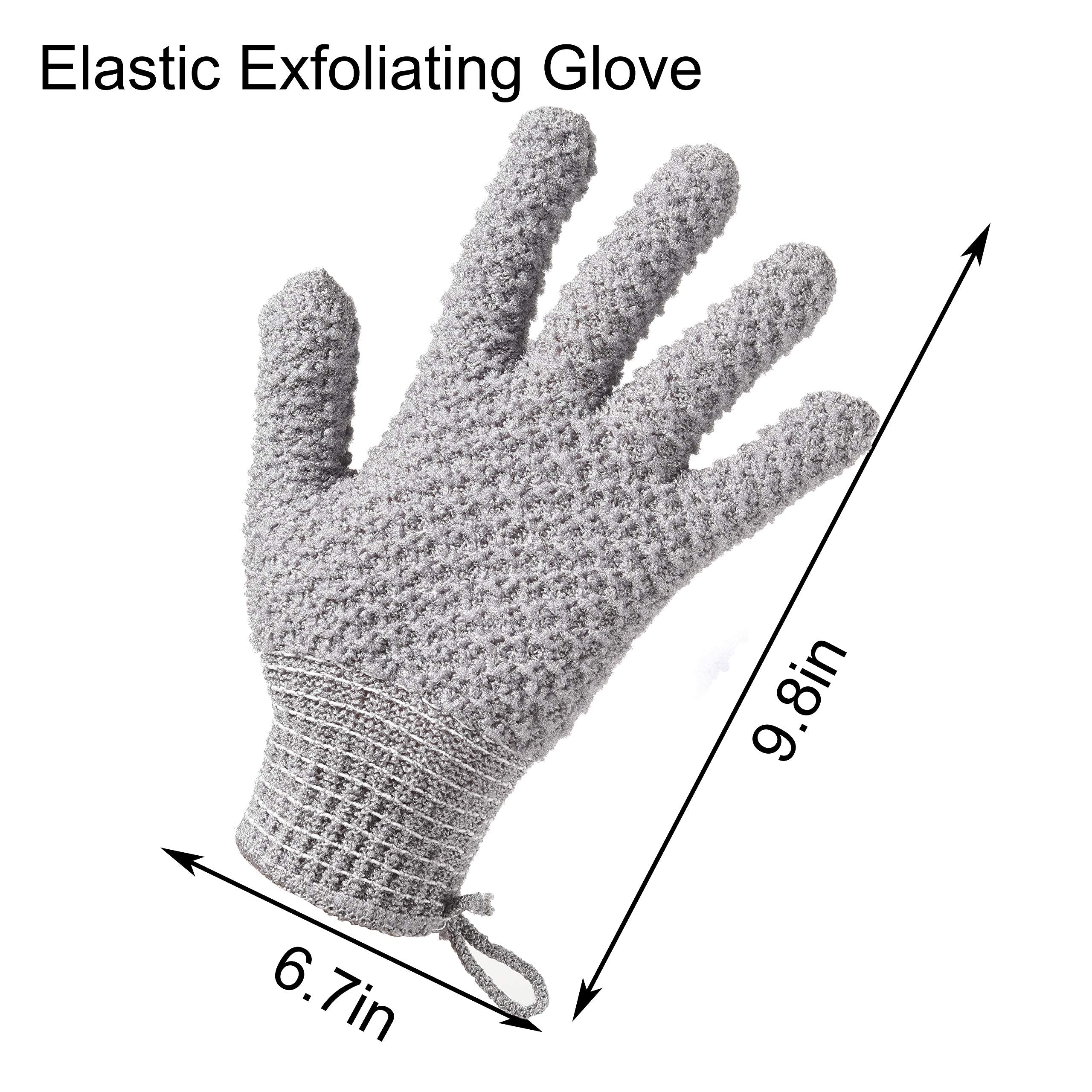 CLEEDY gloves show dual-texture nylon for soft and robust exfoliation on skin.