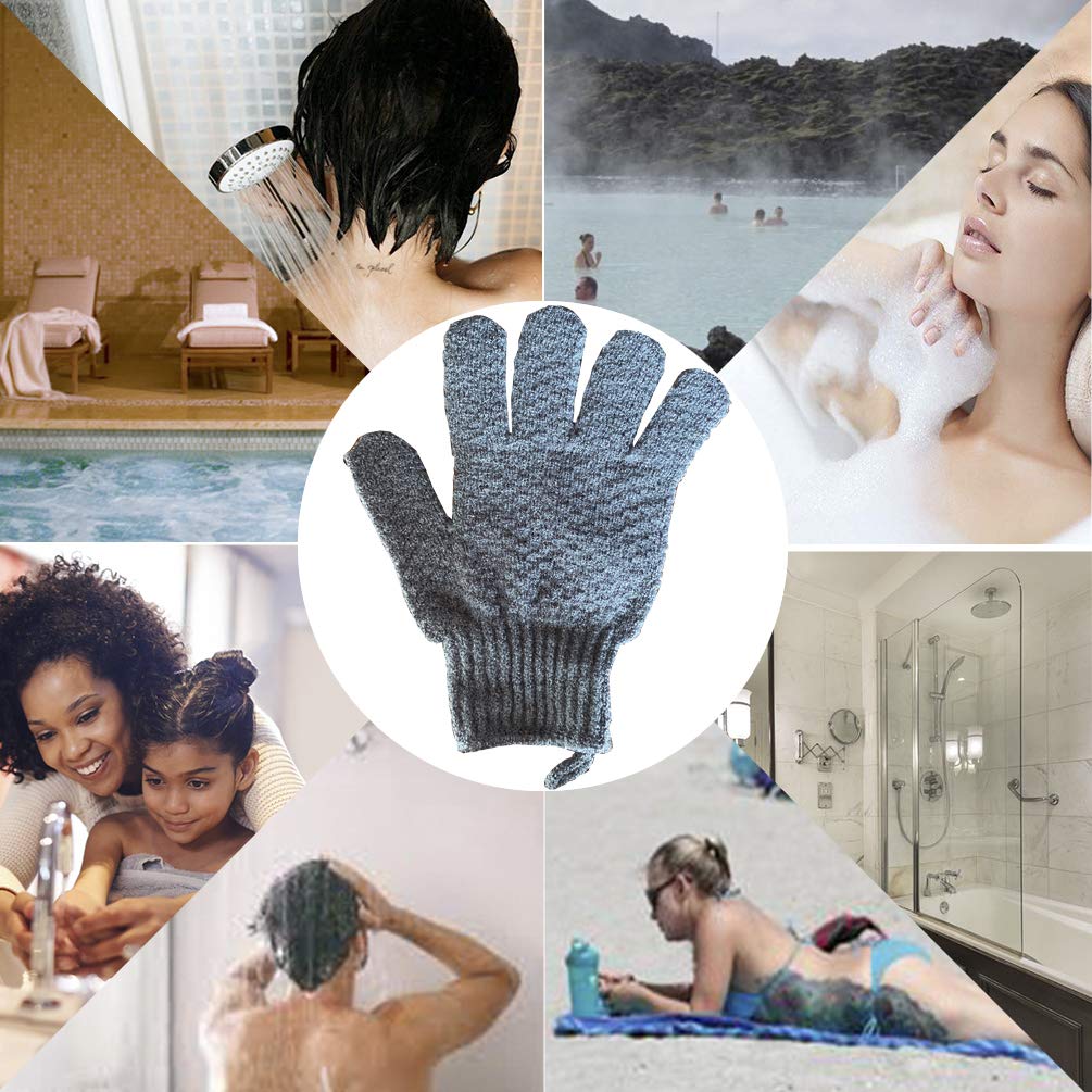 CLEEDY bath gloves twin-pack set enhances sharing and value.