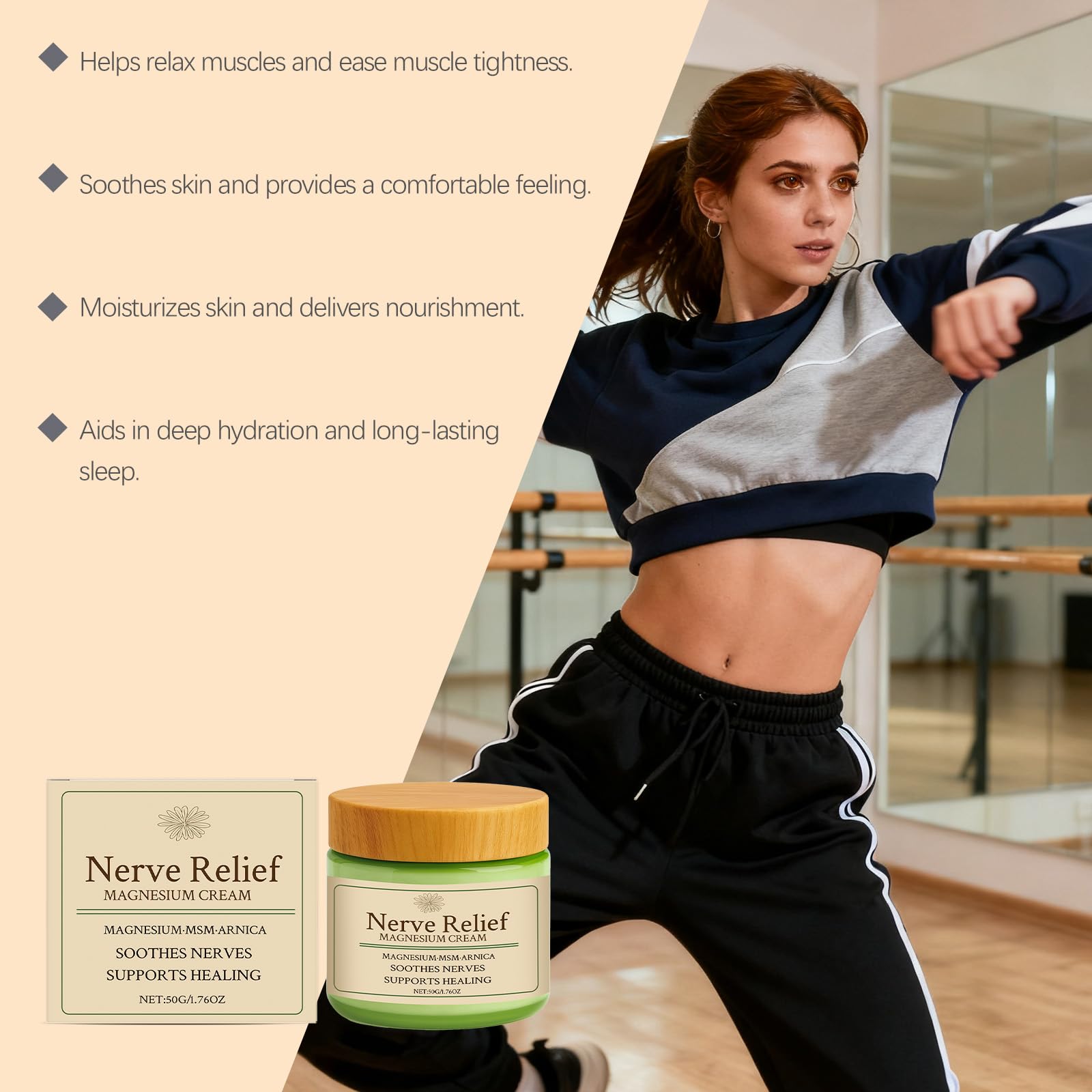 CleJoy Absorción rápida crema de magnesio para uso diario.