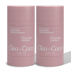 Cleo+Coco deodorant balm applied to underarm for clear, residue-free freshness.