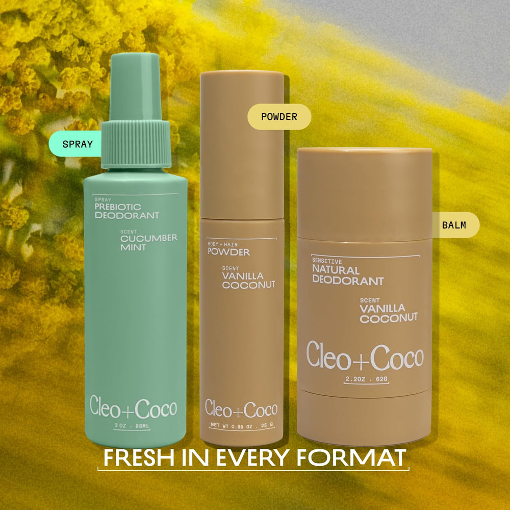 Cleo and Coco recyclable packaging demonstrates eco-friendly two-pack design.