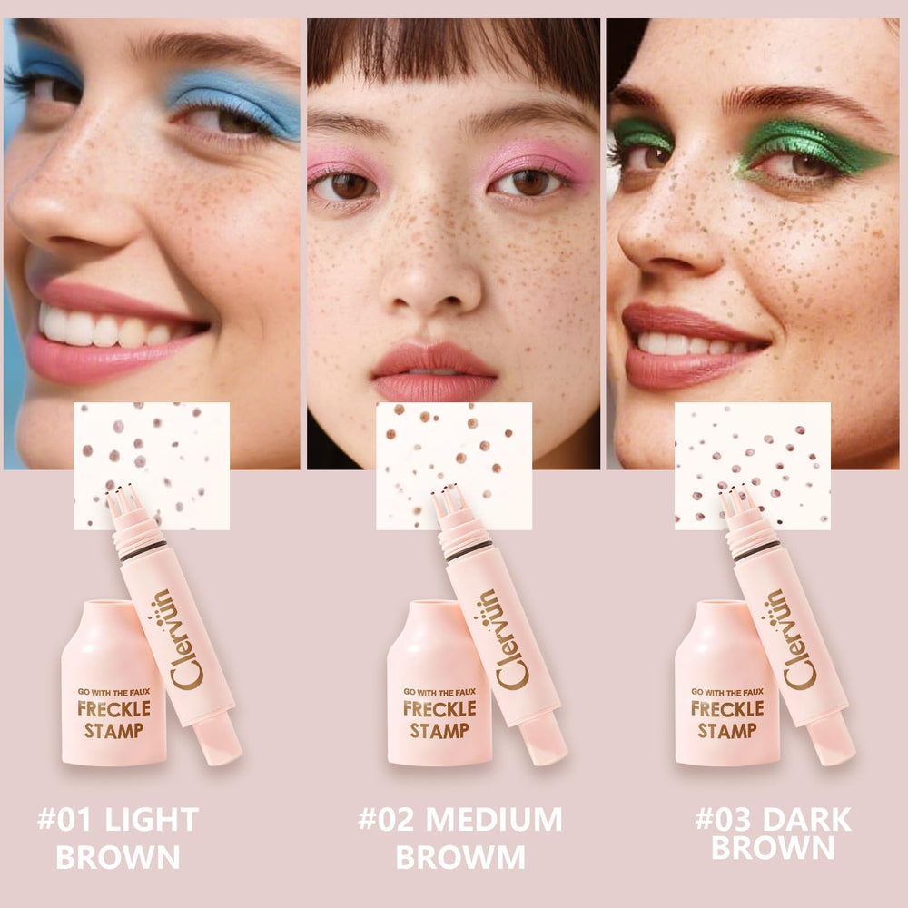 CLERVUN Freckle Stamp packaging: compact kit for on-the-go glam.