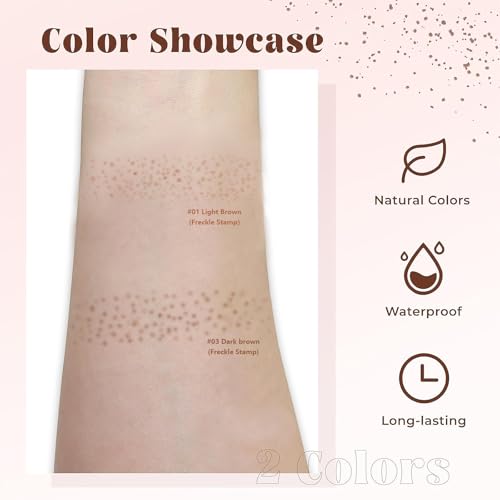 CLERVUN waterproof formula withstands sweat and rain for lasting freckles.