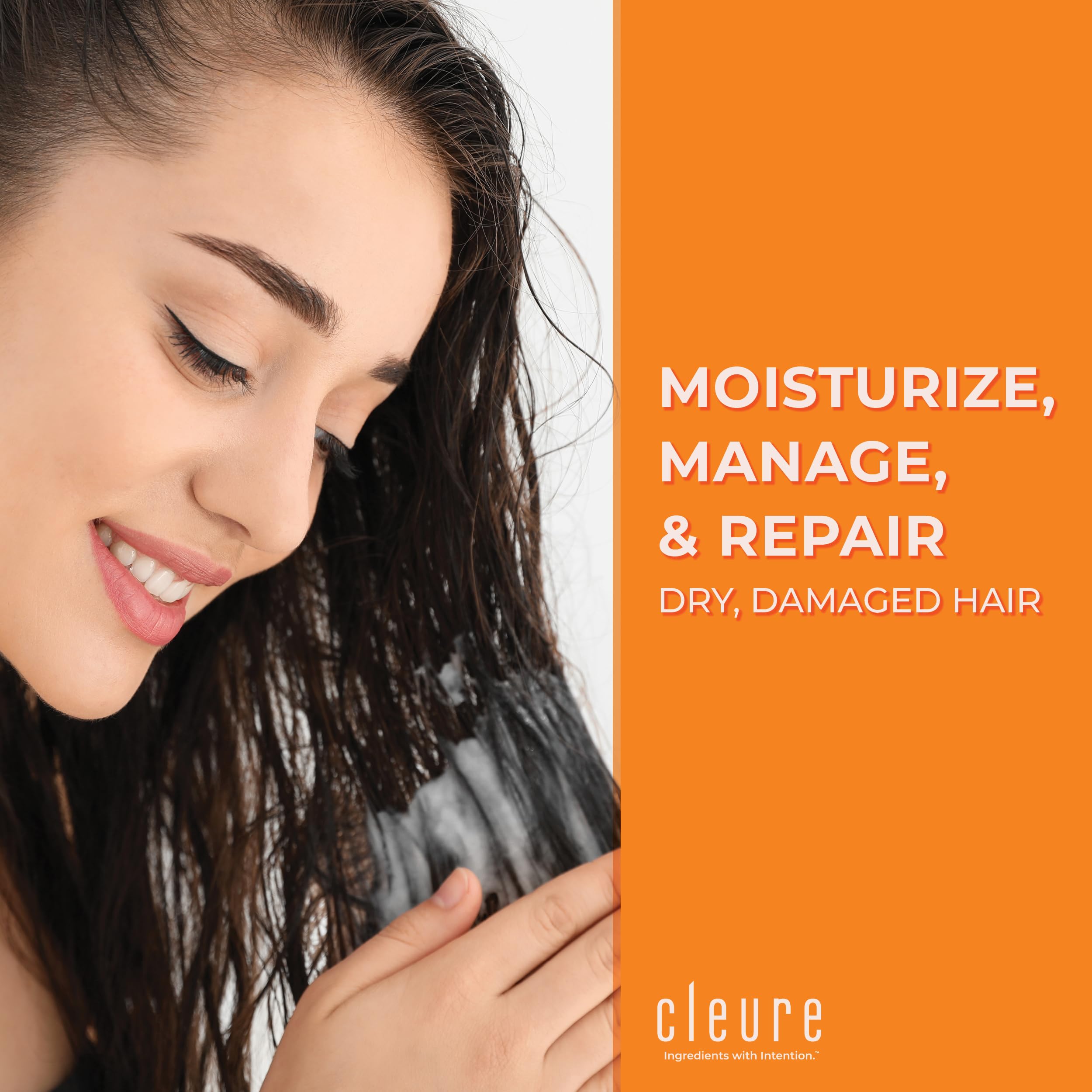 Acondicionador Cleure sin fragancia, textura cremosa para hidratación rápida.