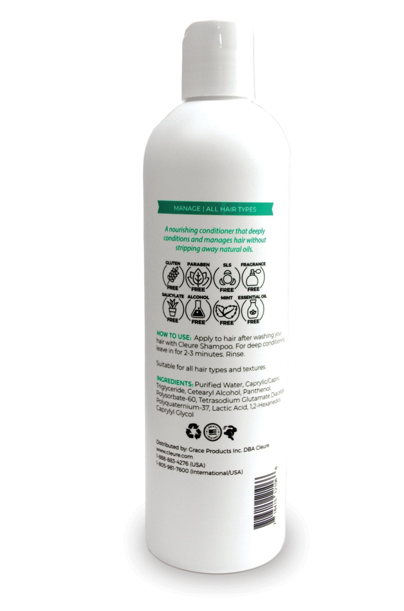 Acondicionador Cleure para toda la familia, cabello suave y manejable.