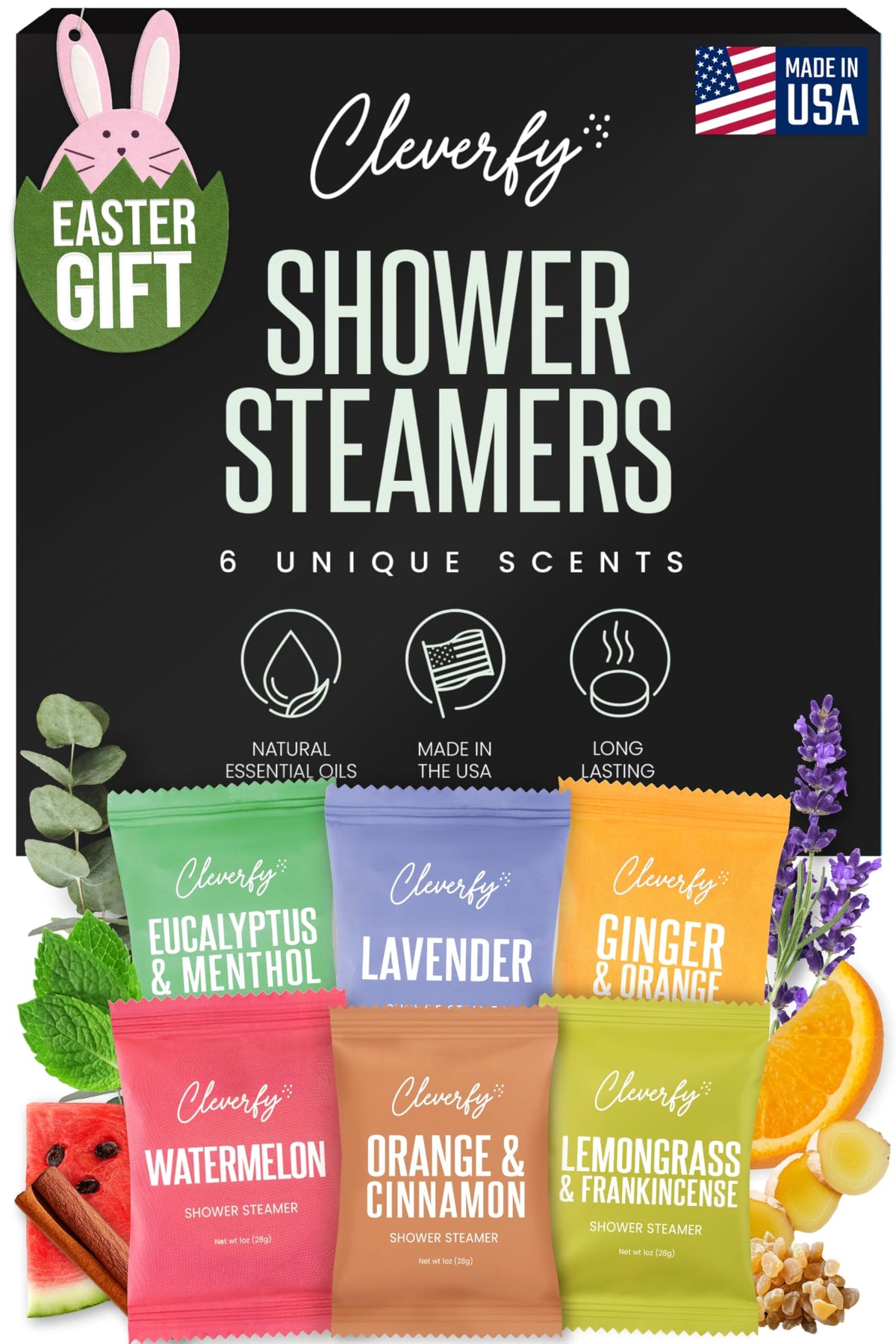 CLEVERFY pastillas de ducha jengibre y naranja, aroma relajante para spa en casa