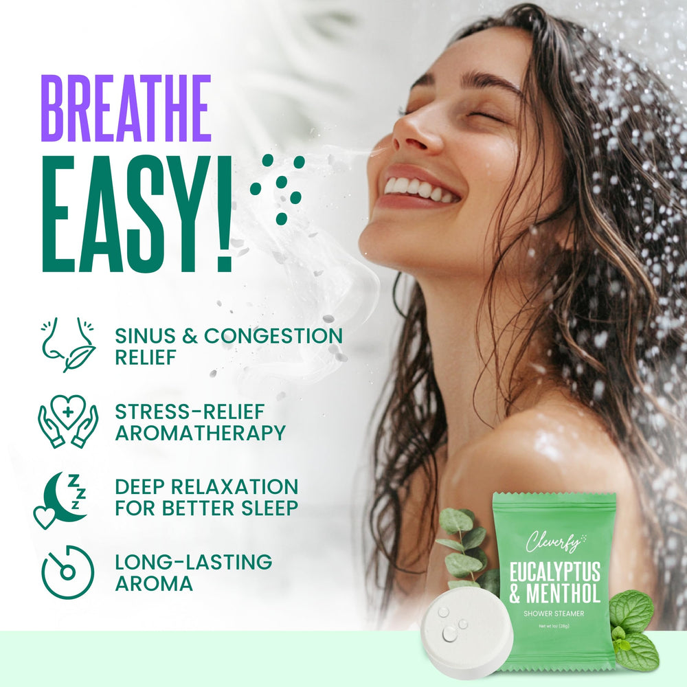 CLEVERFY Home spa shower scene with steam and relaxed mood