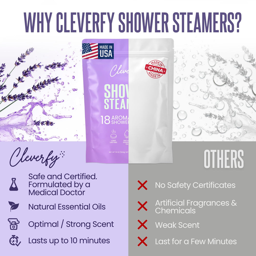 Tableta de ducha aromática Cleverfy menta para una experiencia revitalizante.