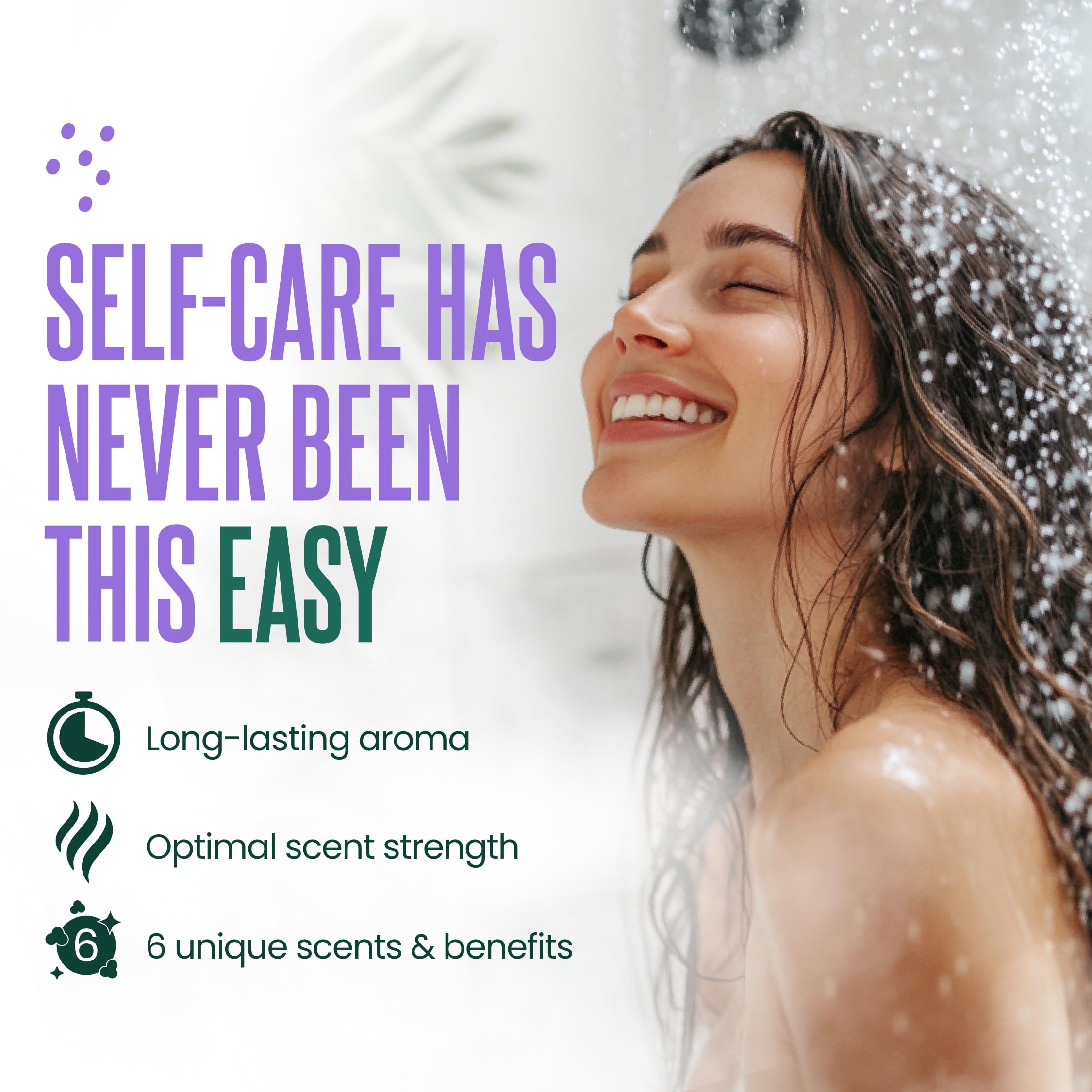 Tableta de ducha aromática Cleverfy mentol-eucalipto para claridad mental.