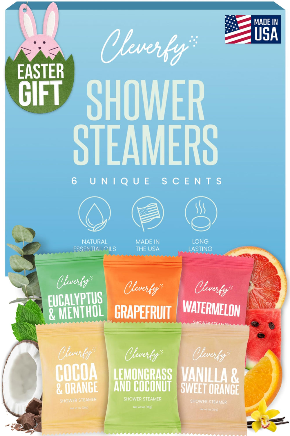 Cleverfy tableta de ducha sandía para un despertar refrescante y aromático