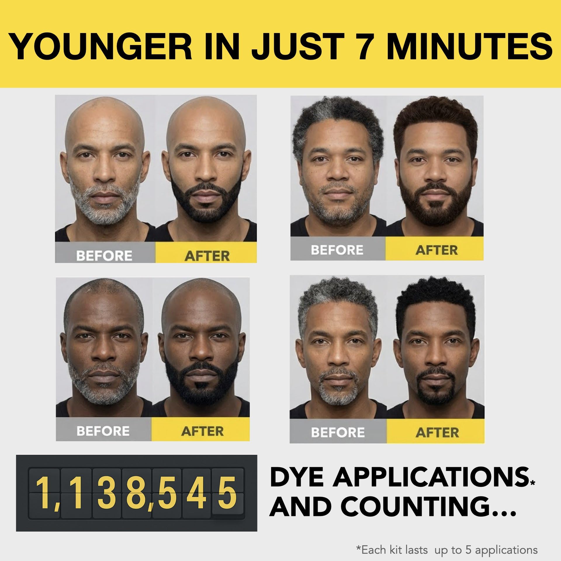 CLEVERMAN mustache dye application targets subtle gray areas.