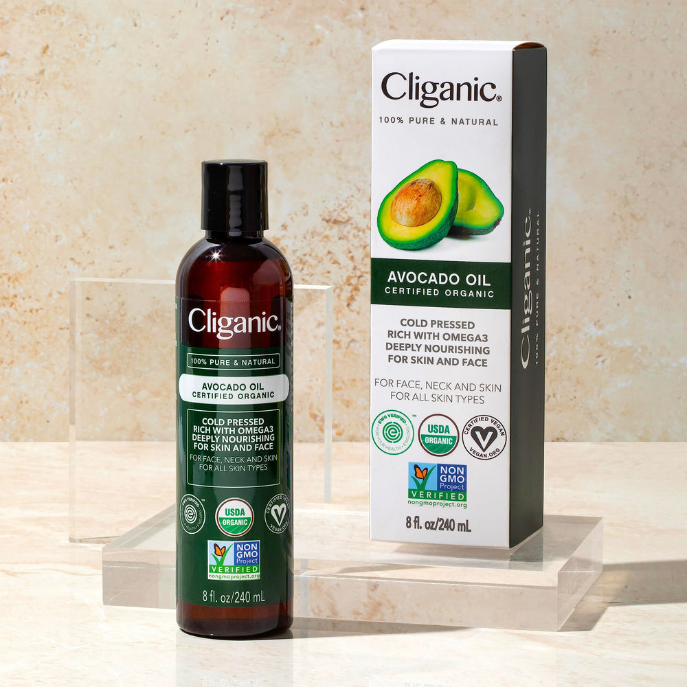Cliganic Aceite de Aguacate en envase sostenible, libre de OGM.