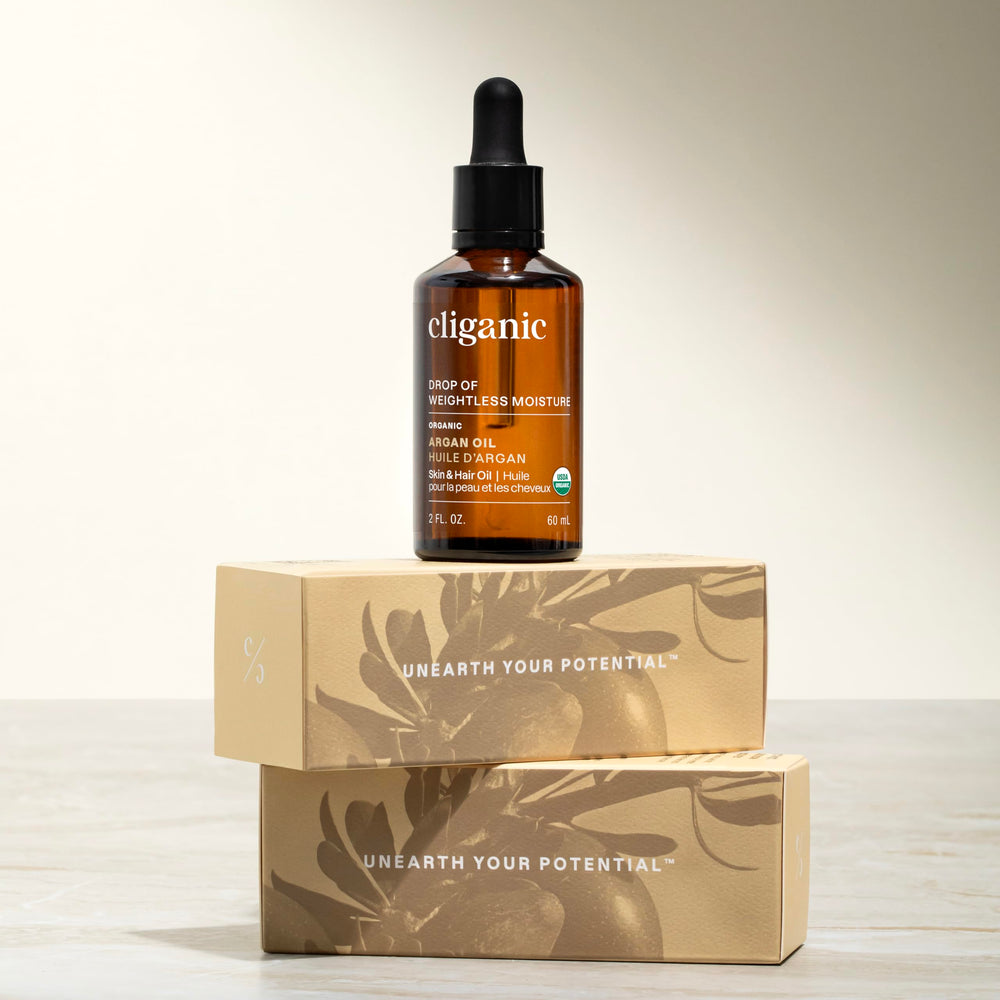 Cliganic Aceite de Argán, uso diario para rostro, cabello y cuerpo