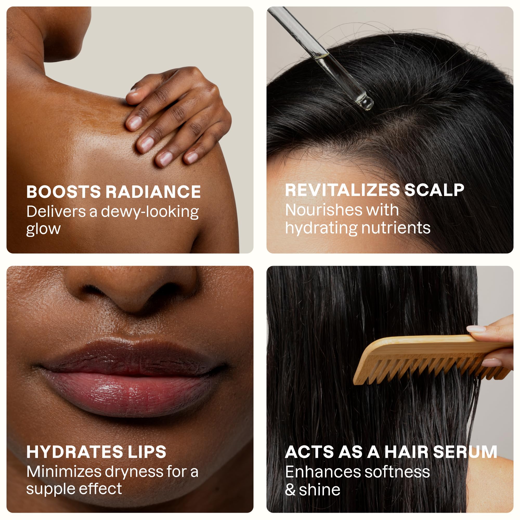 Cliganic aceite para rostro y cabello: uso diario suave.