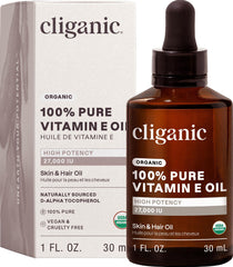 Cliganic Aceite de Vitamina E puro 1oz para piel suave.