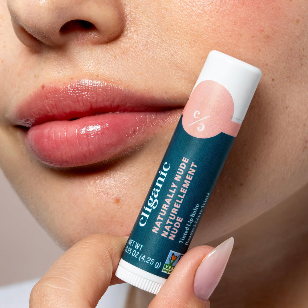 Cliganic Bálsamo Labial Tintado Set Colores: 4 tonos naturales con acabado sutil.