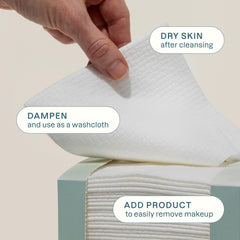 Cliganic Clean Face Towels XL bulk pack back view with eco-friendly packaging.