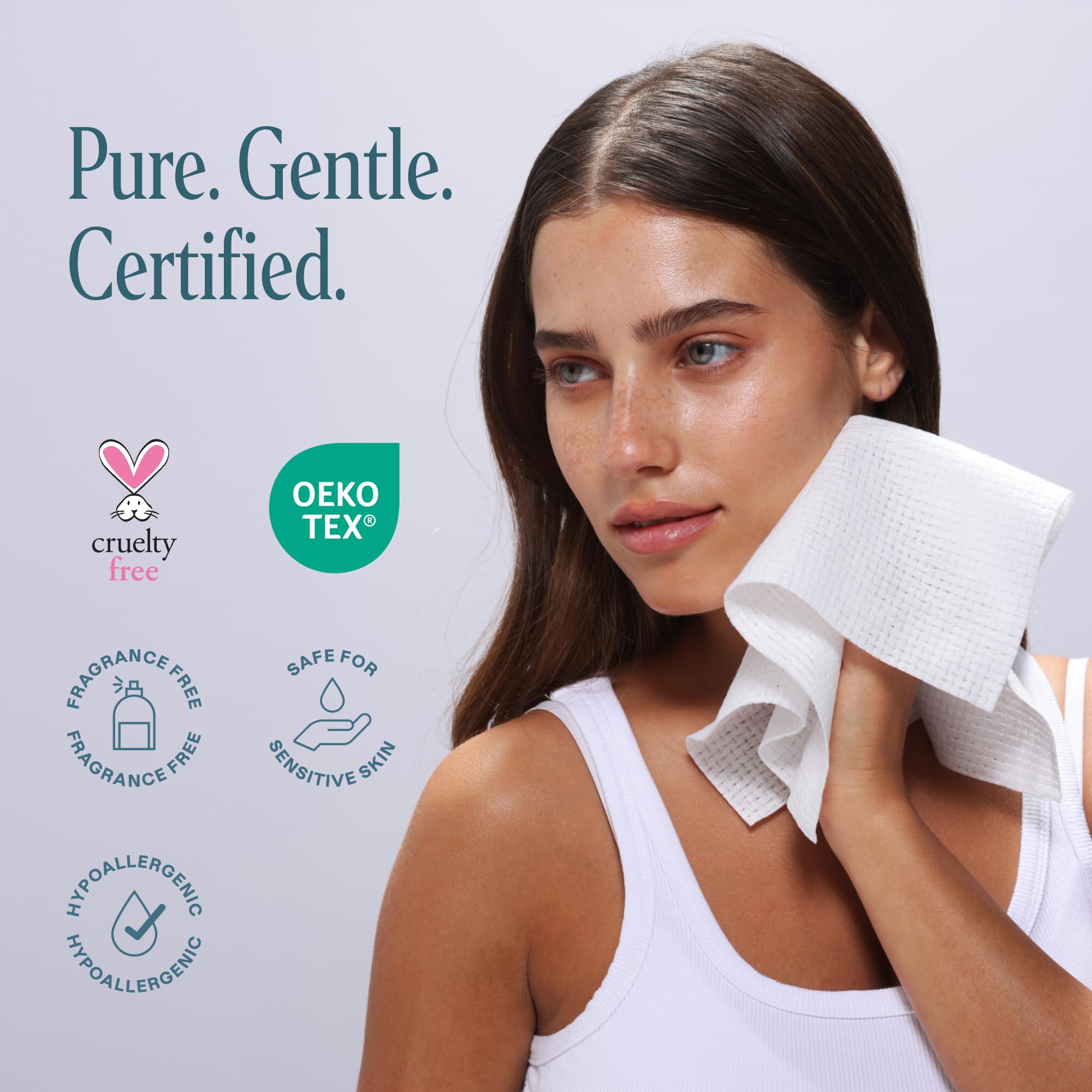Cliganic Clean Face Towels XL travel-friendly single-use cloths for on-the-go skincare.