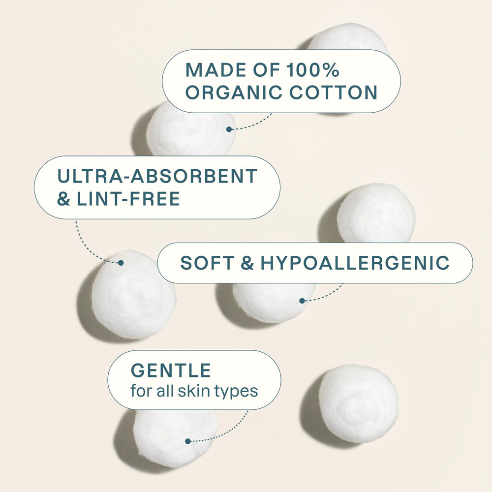 Cliganic cotton balls soft and absorbent for gentle skincare