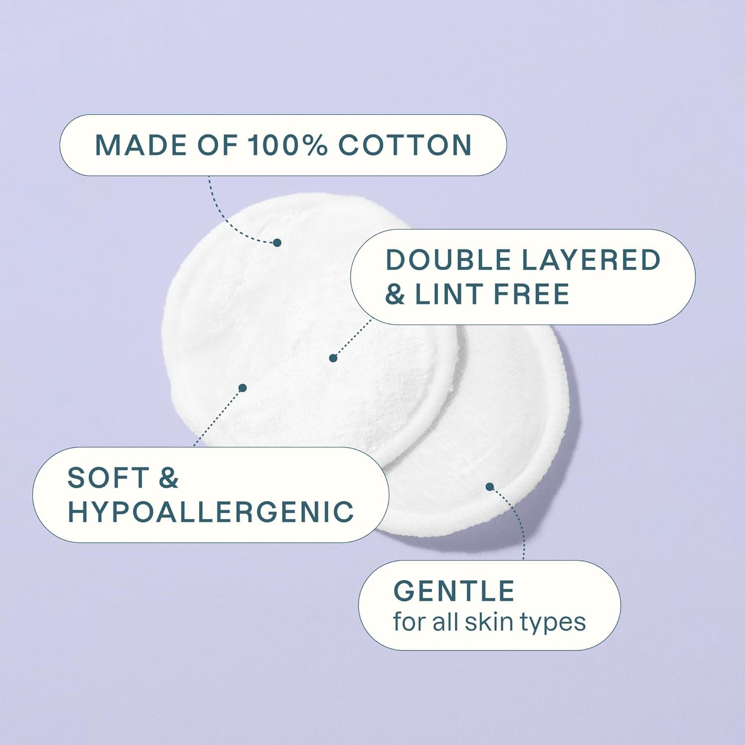 Cliganic cotton rounds, multi-layer and extra absorbent for skincare routines.