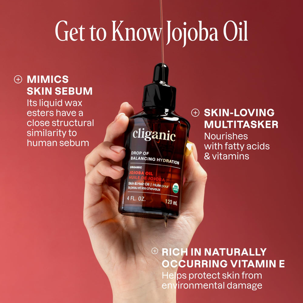 Cliganic Jojoba Oil cold-pressed method preserving nutrients and aroma.