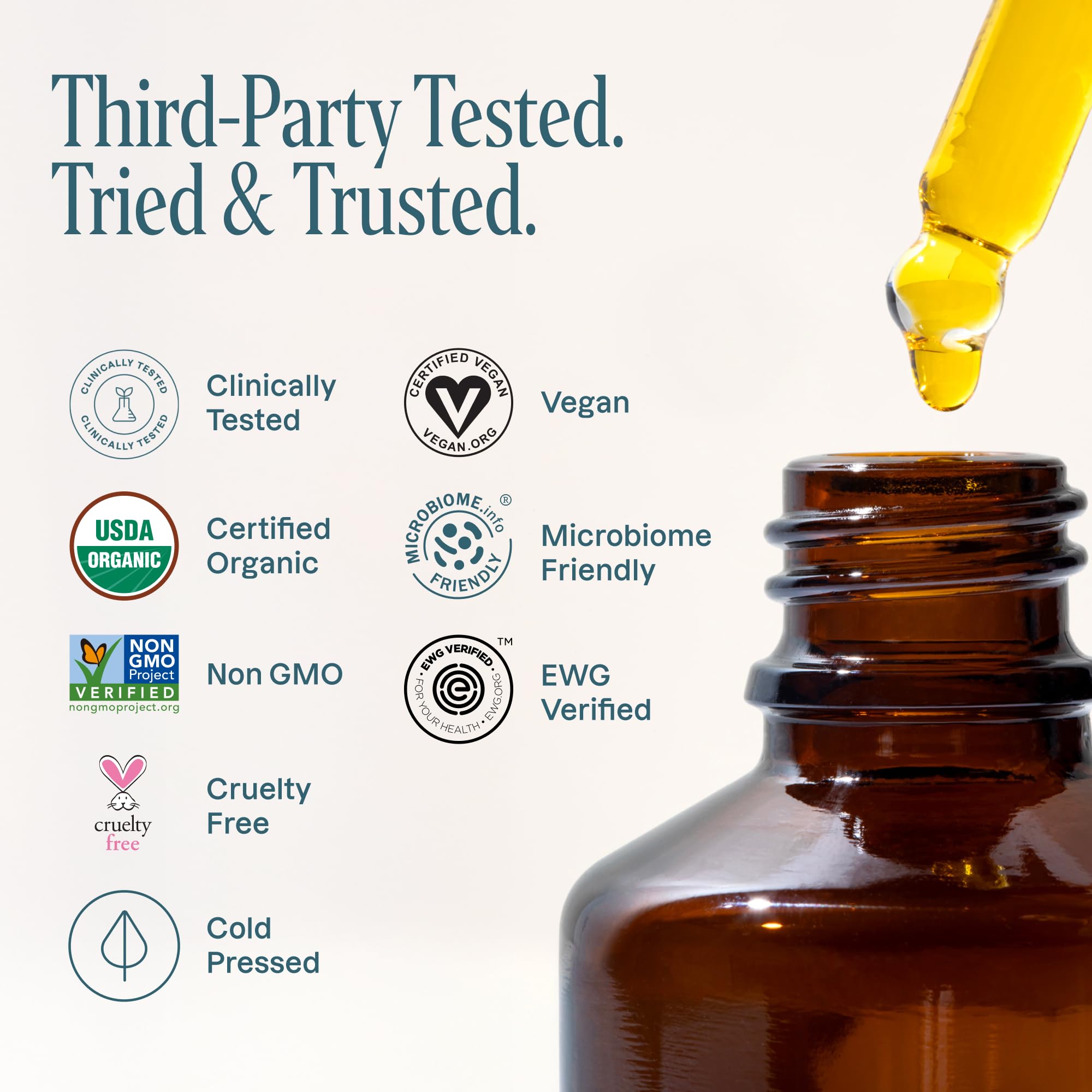 Cliganic Jojoba Oil used on skin for light hydration and quick absorption.