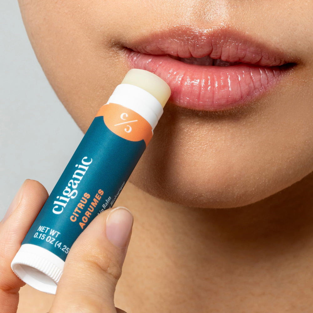 Cliganic lip balm set in coconut flavor delivering creamy moisture daily.