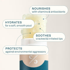 Cliganic lip balm set in vanilla provides soft, smooth lips during errands.