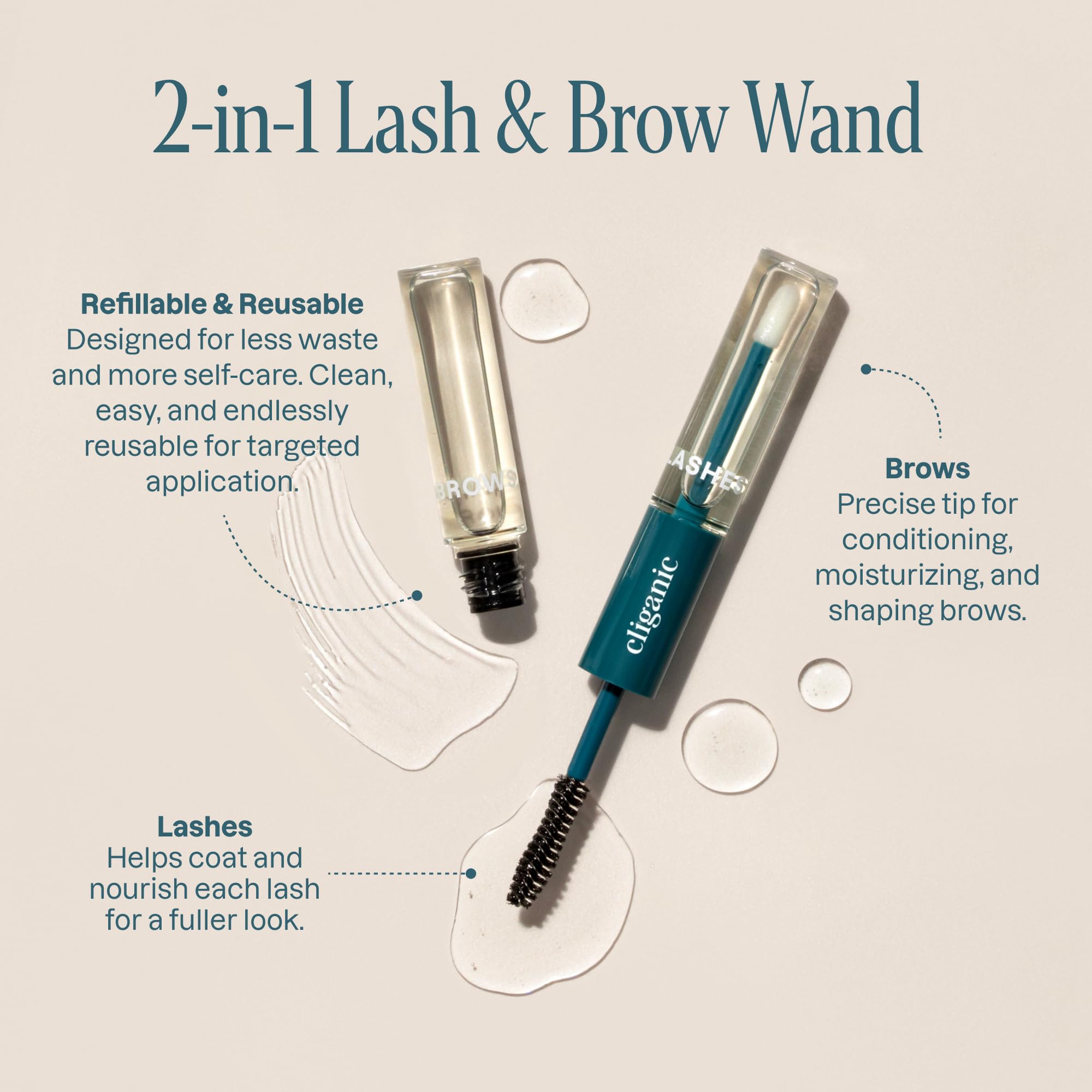 Cliganic Organic Castor Oil eyelash kit included for easy application.